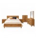 Toffee Bedroom Suite – 5 Piece Set with Dresser & Tallboy in Oak Finish